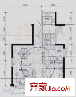 萬達(dá)廣場(chǎng)公寓戶型圖2室2廳 2室2廳1衛(wèi)