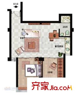 盛世華城戶型圖1室2廳1衛(wèi)1廚 1室2廳1衛(wèi)1廚