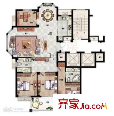 盛世華城戶型圖4室2廳1衛(wèi)1廚 4室2廳1衛(wèi)1廚