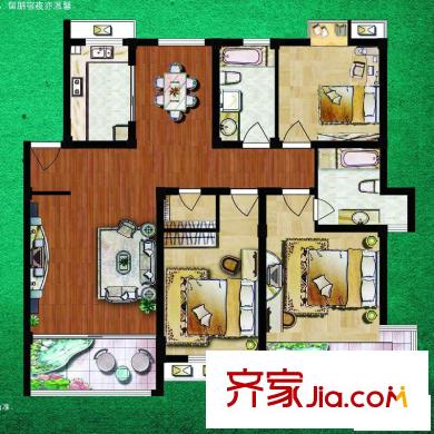 天一家園戶型圖139平方米 3室2廳2衛(wèi)1廚