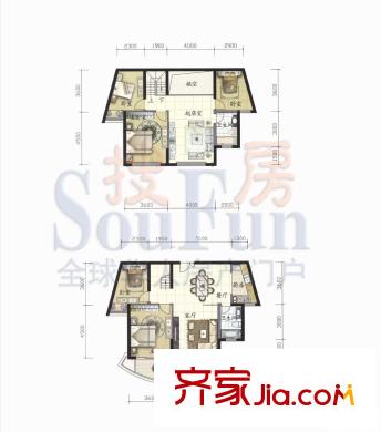 維科水岸心境戶型圖小高層 5室3廳2衛(wèi)