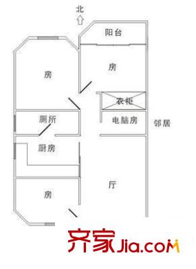新港西路小区户型图4室1厅户型图 4室1厅1卫1厨