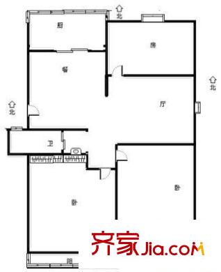 金灣華庭 3室2廳2衛(wèi)1廚 戶型圖