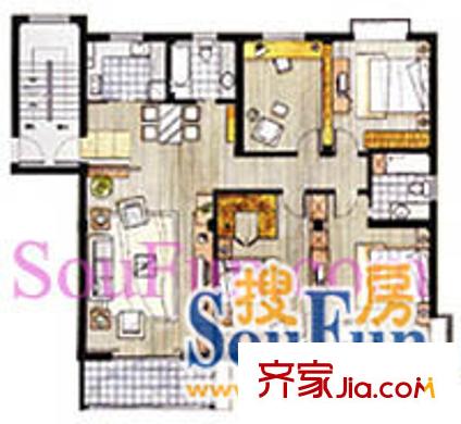 華泰劍橋戶型圖4室2廳 4室2廳2衛(wèi)1廚