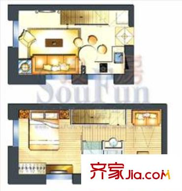 華茂學(xué)府一號戶型圖1室1廳1衛(wèi)1廚 1室1廳1衛(wèi)1廚