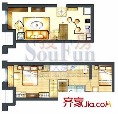 華茂學(xué)府一號(hào)戶型圖3室2廳1衛(wèi)1廚 3室2廳1衛(wèi)1廚