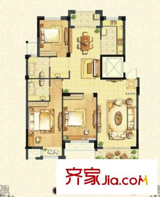 青林灣五期3室2廳2衛(wèi)戶型圖