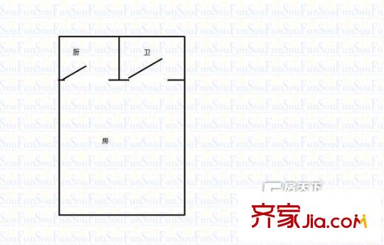 金坤花园户型图1室户型图 1室1卫1厨