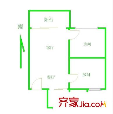 金坤花园户型图2室2厅户型图 2室2厅1卫1厨