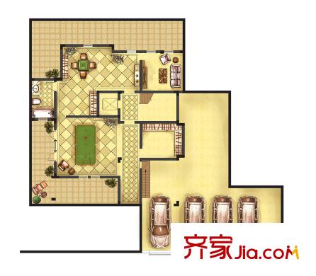 興潤(rùn)桃源府邸戶型圖A戶型地下室 