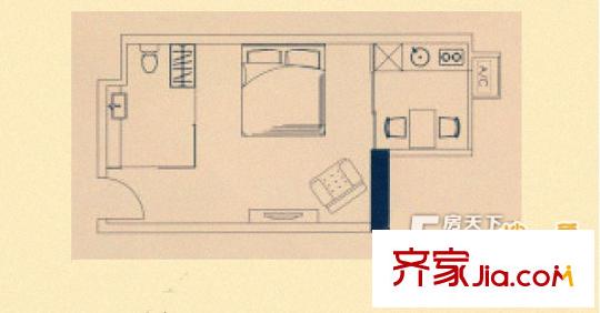 珠光新城国际户型图户型图 1室