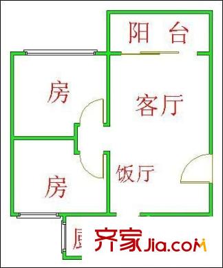 海意名苑户型图2室2厅户型图 2室2厅1卫1厨