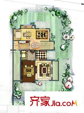 亞隆它山郡戶型圖K戶型一層 6室3廳6衛(wèi)1廚