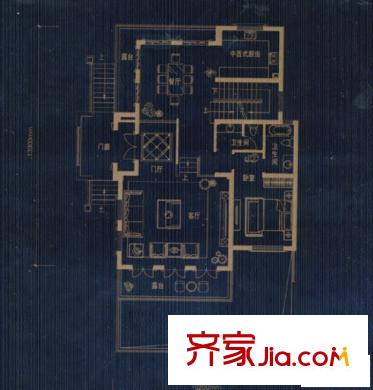 卡納湖谷別墅B戶型第一層 1室3廳2衛(wèi)1廚