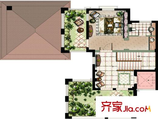 東半島山河墅C1戶型三層 1室1廳1衛(wèi)