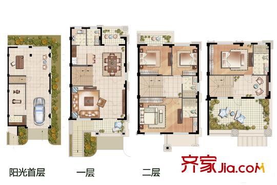 開元九龍湖畔春漫里177平南進(jìn)邊套戶型 4室2廳4衛(wèi)1廚
