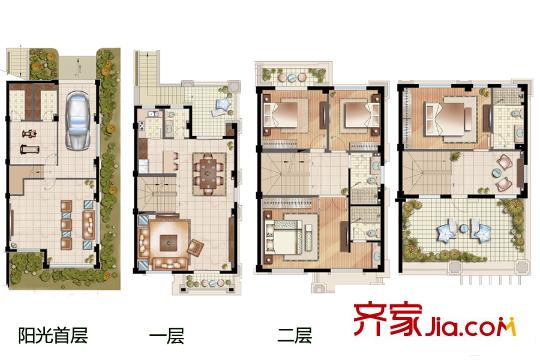 開元九龍湖畔春漫里177平北進(jìn)邊套戶型 4室2廳4衛(wèi)1廚