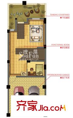 溫莎堡排屋5-6#樓、10-22#樓B/C戶型地下層 1室1廳