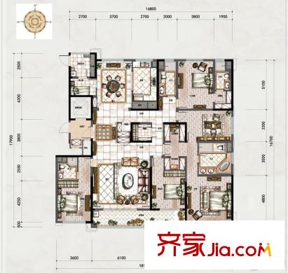 南塘金茂府F戶型 10# 5室2廳4衛(wèi)1廚
