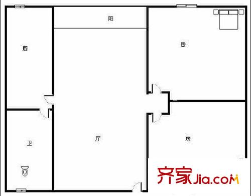 赤岗苑 2室 户型图