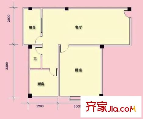 利安花园户型图1室1厅户型图 1室1厅1卫1厨