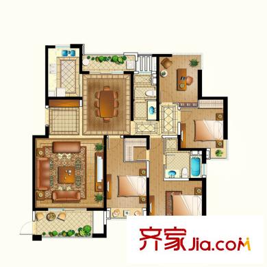 中海雍城世家戶型圖雍城世家 4室2廳2衛(wèi)1廚 戶型圖 4室2廳2衛(wèi)1廚