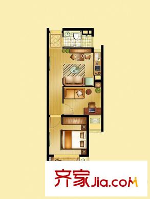中海雍城世家戶型圖56#樓戶型圖 2室2廳1衛(wèi)1廚