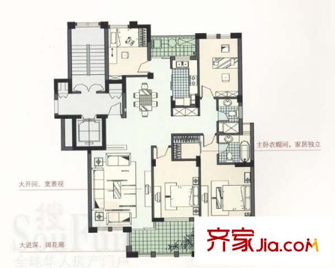 春江花城戶型圖3室2廳 3室2廳2衛(wèi)1廚