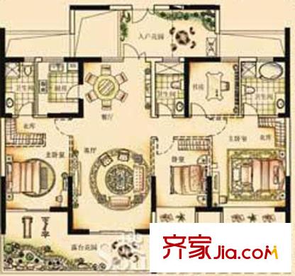江南一品戶(hù)型圖已售罄-2期H5-02奇數(shù)層戶(hù)型 4室2廳3衛(wèi)1廚
