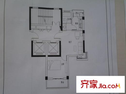 寶豐茗苑 1室1廳1衛(wèi)1廚 戶型圖