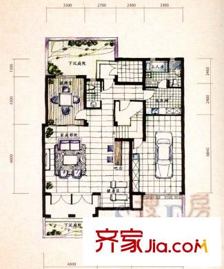 雅戈?duì)栂沩灋硠e墅 4室2廳2衛(wèi)1廚 戶型圖
