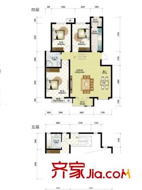 海泰海港花園A類洋房四躍五01、02戶型 4室2廳2衛(wèi)