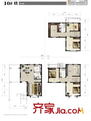 大唐壹號領(lǐng)館戶型圖別墅10號樓01戶型 3室2廳3衛(wèi)1廚
