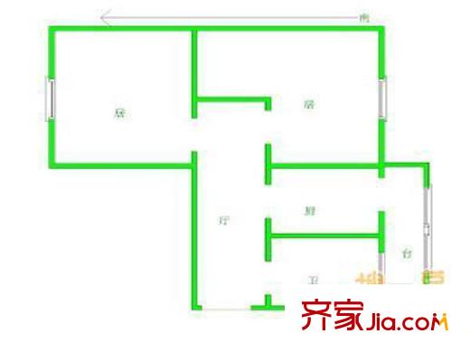 長江里?南開區(qū)戶型圖戶型圖 2室1廳1衛(wèi)1廚