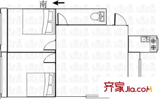 光華小區(qū)戶型圖戶型圖 2室1廳1衛(wèi)1廚