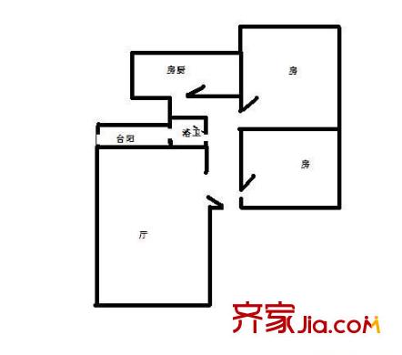 信成小区户型图2室1厅户型图 2室1厅1卫1厨