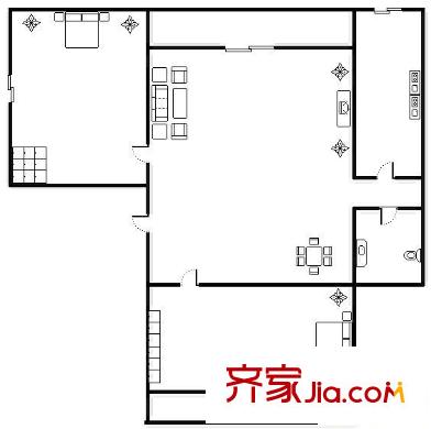 广工教师新村 2室 户型图