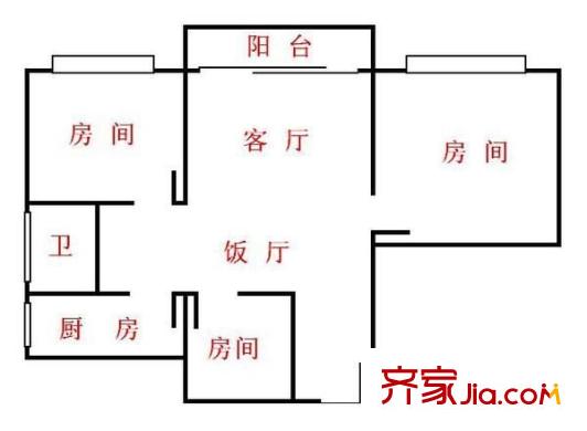 广工教师新村 3室 户型图