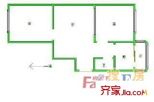 衛(wèi)安中里戶型圖戶型圖 2室1廳1衛(wèi)1廚