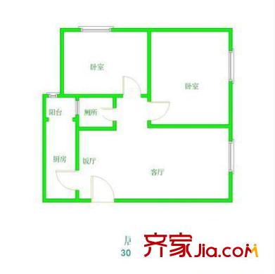 留園里戶型圖 戶型圖 2室1廳1衛(wèi)1廚