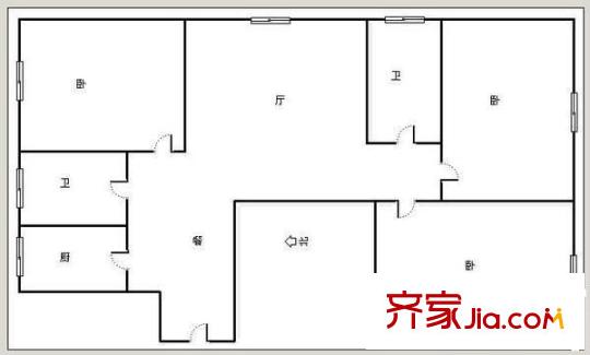 錦園里戶型圖戶型圖 3室1廳1衛(wèi)1廚