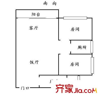 东湖新村户型图2室2厅户型图 2室2厅1卫1厨