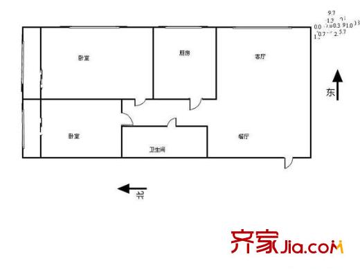 錦園里戶型圖戶型圖 2室2廳1衛(wèi)1廚