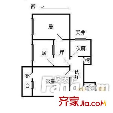 鳳玉里戶型圖戶型圖 2室1廳1衛(wèi)1廚