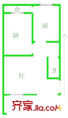 天荣小区户型图2室1厅户型图 2室1厅1卫1厨