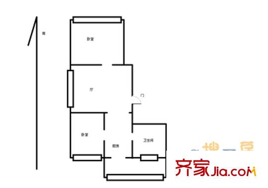 漢中里戶型圖戶型圖 2室1廳1衛(wèi)1廚