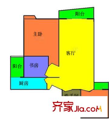 嘉颐居户型图3室1厅户型图 3室1厅1卫1厨