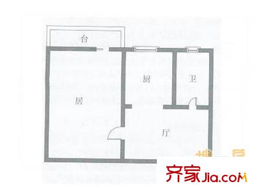 玉泉公寓戶型圖戶型圖 1室1廳1衛(wèi)1廚