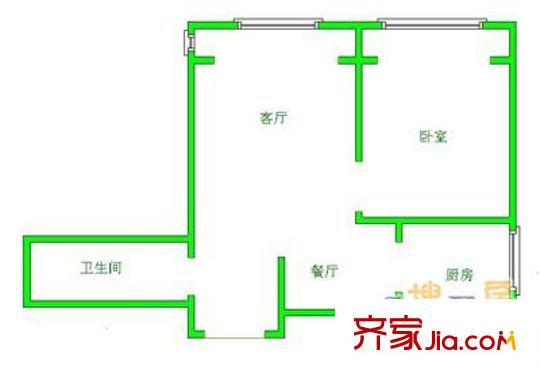 佳緣公寓戶型圖戶型圖 1室1廳1衛(wèi)1廚