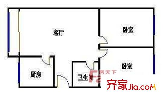 佳緣公寓戶(hù)型圖戶(hù)型圖 2室1廳1衛(wèi)1廚